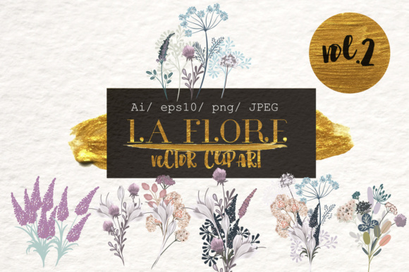 Elegant Vector Floral Clipart for Rustic Watercolor Designs